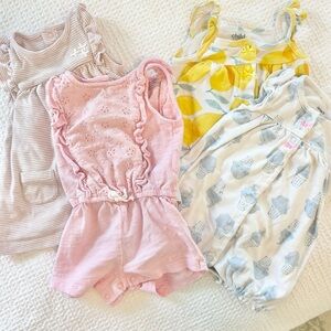 Baby Rompers 4 pc set Carter’s 9 M